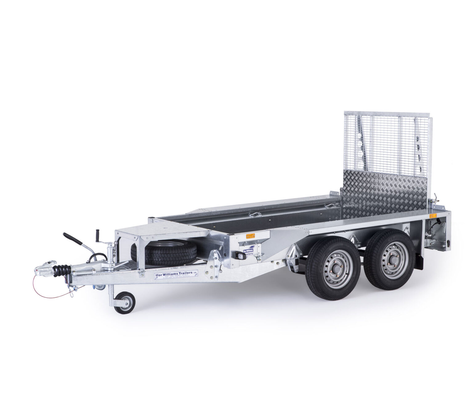 Ifor Williams GX plant trailer with full width ramp and spare wheel
