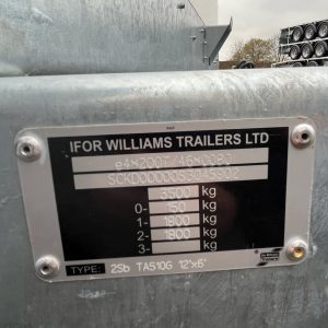 Ifor Williams TA5G 12'x6’ Livestock Trailer Spec