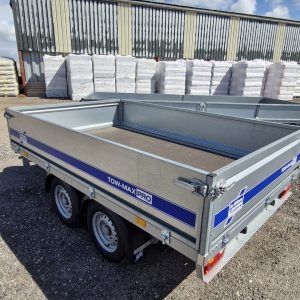 Ifor Williams TM272-2817 Tow-Max Pro flatbed trailer side view.